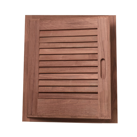 Whitecap Teak Louvered Door & Frame - Left Hand - 15" x 15" - Reel Draggin' Tackle