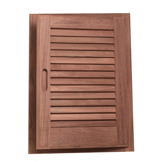 Whitecap Teak Louvered Door & Frame - Right Hand - 15" x 20" - Reel Draggin' Tackle