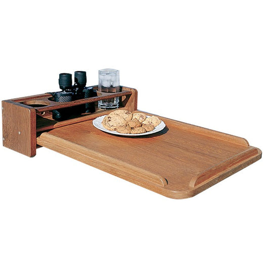 Whitecap Teak Drinkholder w/Removable Cockpit Table Top - Holds 4 Glasses - Reel Draggin' Tackle