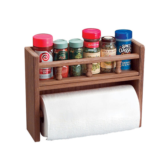 Whitecap Teak Paper Towel Holder w/Spice Rack - Reel Draggin' Tackle