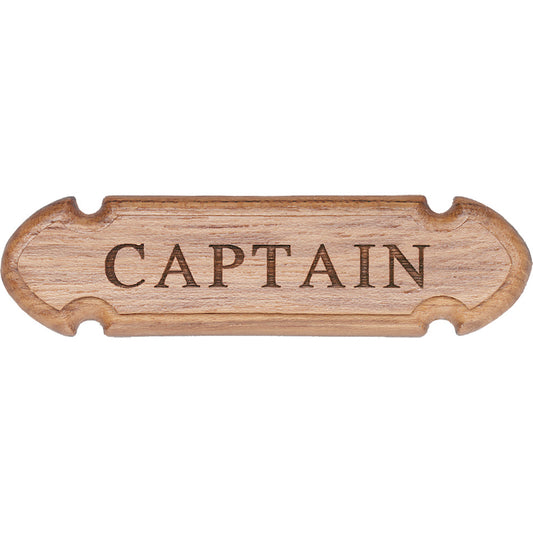 Whitecap Teak "CAPTAIN" Name Plate - Reel Draggin' Tackle