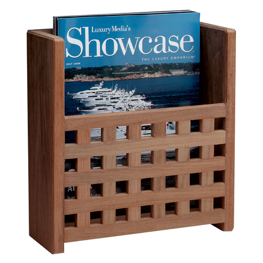 Whitecap Teak Grate Front Magazine Rack - Reel Draggin' Tackle