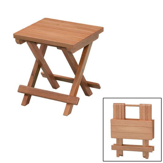 Whitecap Teak Grooved Top Fold-Away Table/Stool - Reel Draggin' Tackle