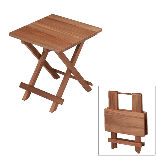 Whitecap Teak Solid Top Fold Away Table - Reel Draggin' Tackle