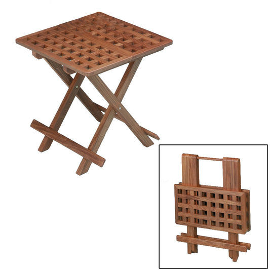Whitecap Teak Grate Top Fold-Away Table - Reel Draggin' Tackle