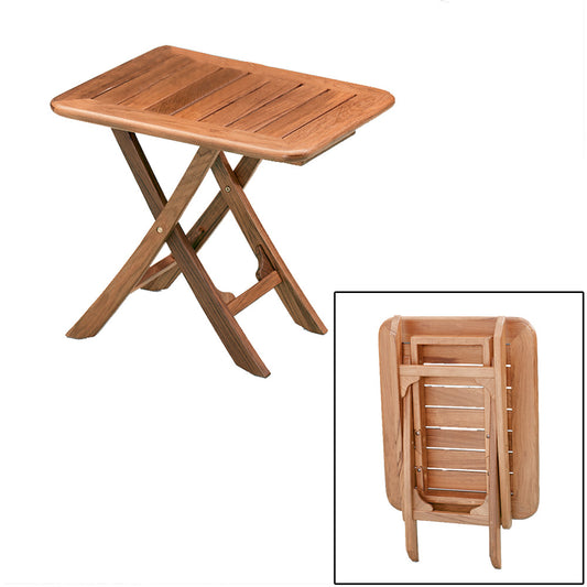Whitecap Teak Small Adjustable Slat Top Table - Reel Draggin' Tackle