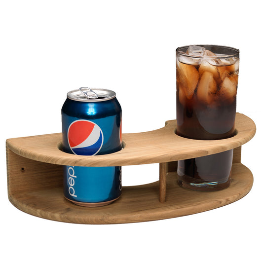 Whitecap Teak Curved Two-Drink Rack - Reel Draggin' Tackle - 1