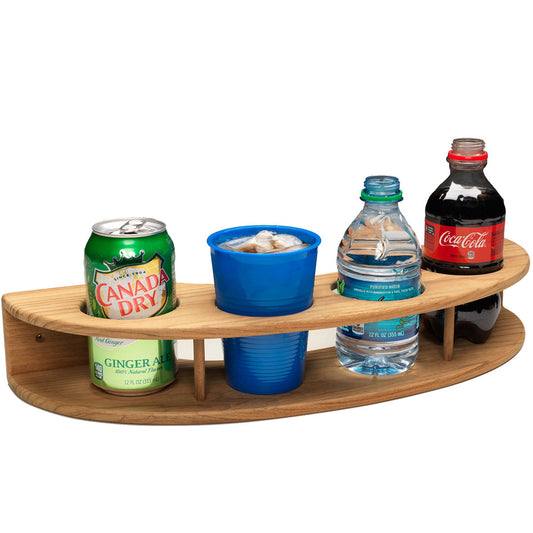 Whitecap Teak Curved Four-Drink Rack - Reel Draggin' Tackle