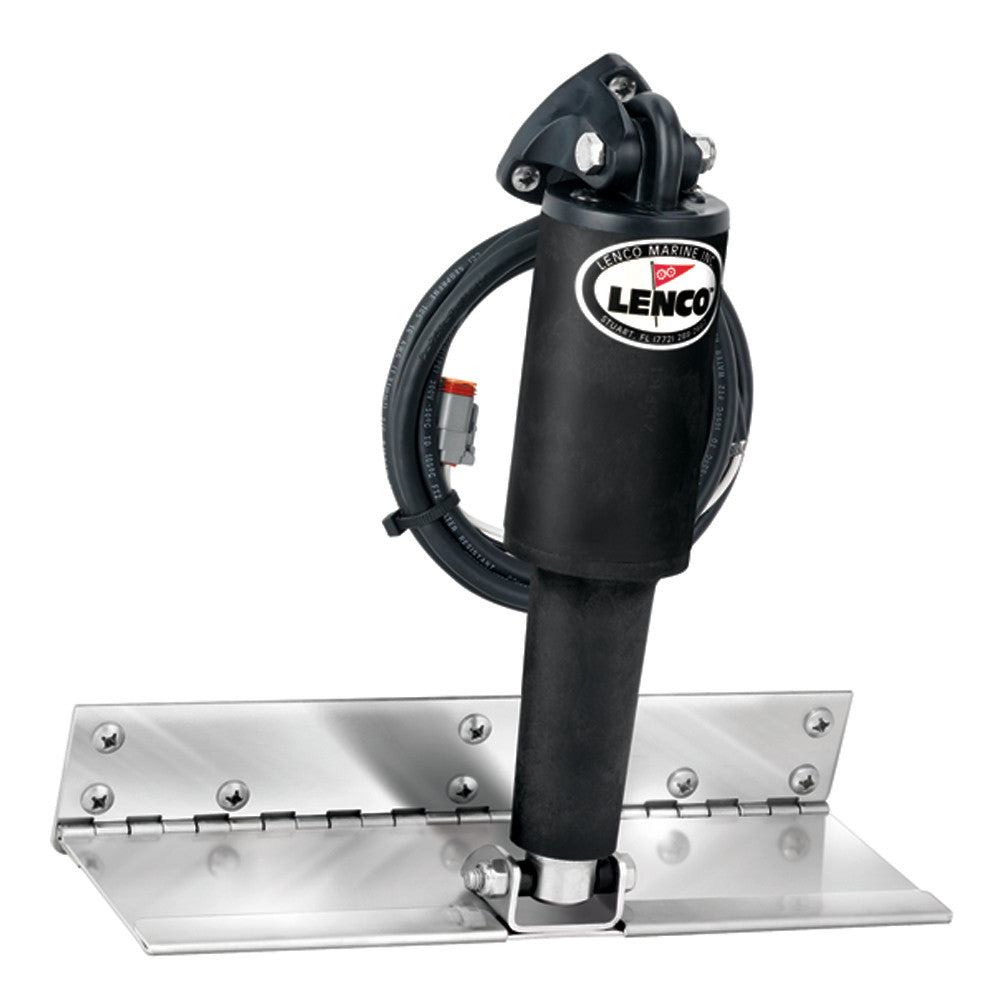 Lenco 4&#34; x 12&#34; Limited Space Trim Tab Kit w/o Switch Kit 12V - Electro-Polished - Short Actuator - Reel Draggin' Tackle