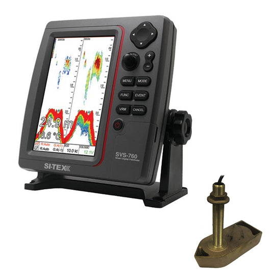 SI-TEX SVS-760 Dual Frequency Sounder 600W Kit w/Bronze Thru-Hull Temp Transducer - 307/50/200T-CX - Reel Draggin' Tackle
