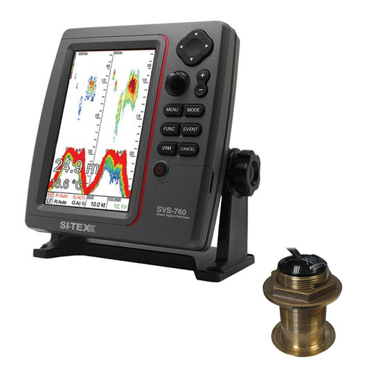 SI-TEX SVS-760 Dual Frequency Sounder 600W Kit w/Bronze 12 Degree Transducer - Reel Draggin' Tackle