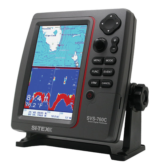SI-TEX SVS-760C Digital Chartplotter w/Navionics+ Flexible Coverage - Reel Draggin' Tackle