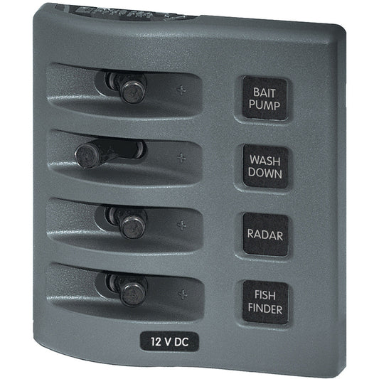 Blue Sea 4305 WeatherDeck® 12V DC Waterproof Switch Panel - 4 Posistion - Reel Draggin' Tackle