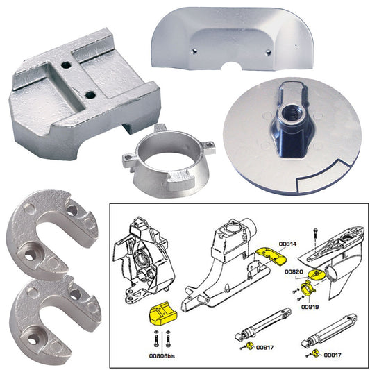 Tecnoseal Anode Kit w/Hardware - Mercury Alpha 1 Gen 2 - Zinc - Reel Draggin' Tackle