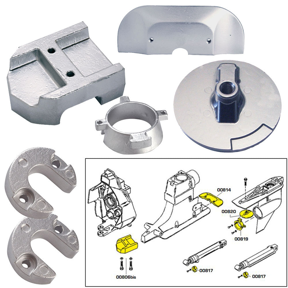 Tecnoseal Anode Kit w/Hardware - Mercury Alpha 1 Gen 2 - Aluminum - Reel Draggin' Tackle