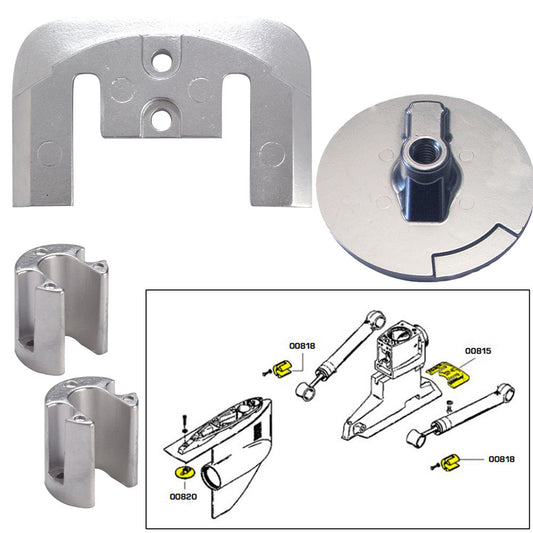 Tecnoseal Anode Kit w/Hardware - Mercury Bravo 2-3 - Zinc - Reel Draggin' Tackle
