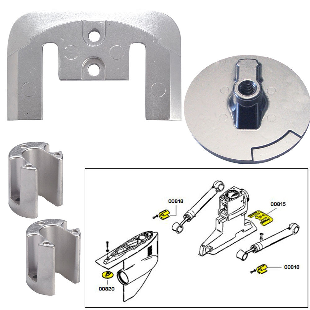 Tecnoseal Anode Kit w/Hardware - Mercury Bravo 2-3 - Aluminum - Reel Draggin' Tackle