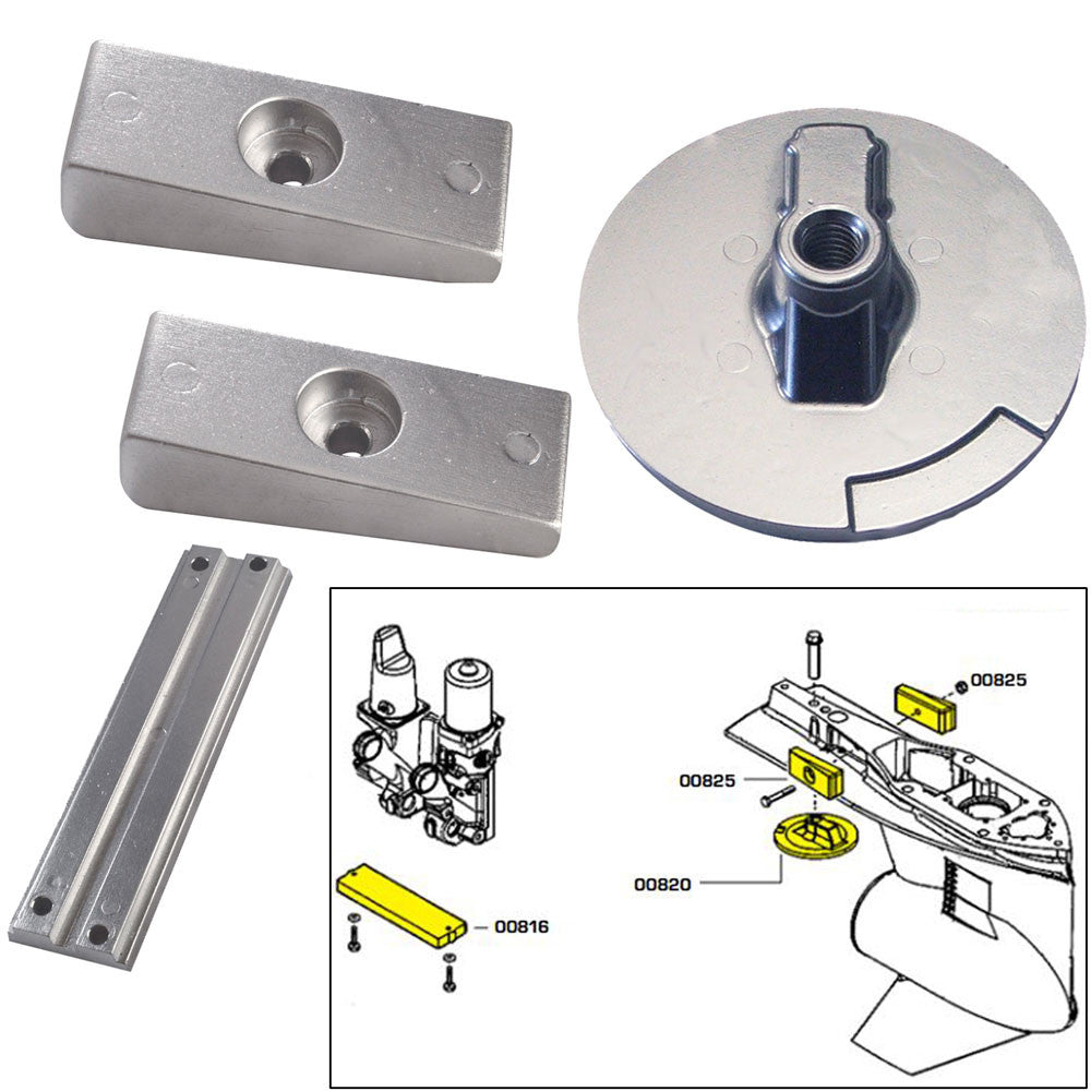 Tecnoseal Anode Kit w/Hardware - Mercury Verado 4 - Aluminum - Reel Draggin' Tackle