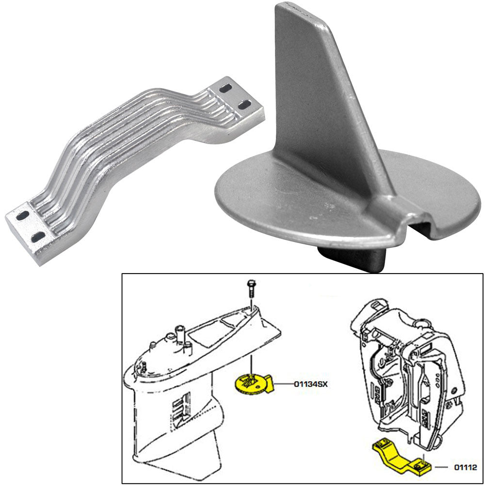 Tecnoseal Anode Kit w3/Hardware - Yamaha 150-200HP Left Hand Rotation - Zinc - Reel Draggin' Tackle