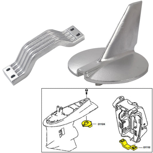 Tecnoseal Anode Kit w/Hardware - Yamaha 200-250HP - Aluminum - Reel Draggin' Tackle