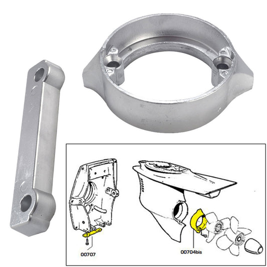 Tecnoseal Anode Kit w/Hardware - Volvo Duo-Prop 280 - Magnesium - Reel Draggin' Tackle