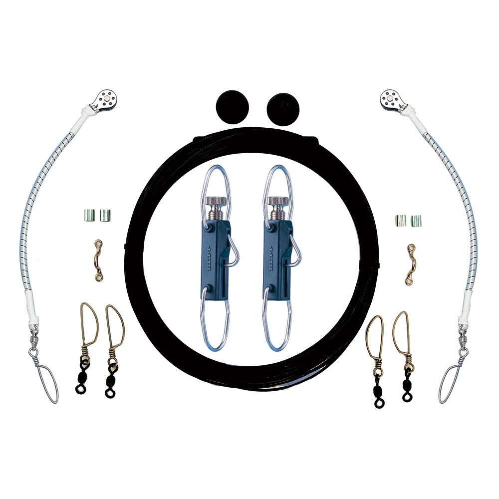 Rupp Single Rigging Kit w/Klickers - Black Mono 160' Lines - Reel Draggin' Tackle