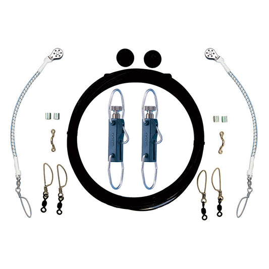 Rupp Single Rigging Kit w/Klickers - Black Mono 160' Lines - Reel Draggin' Tackle