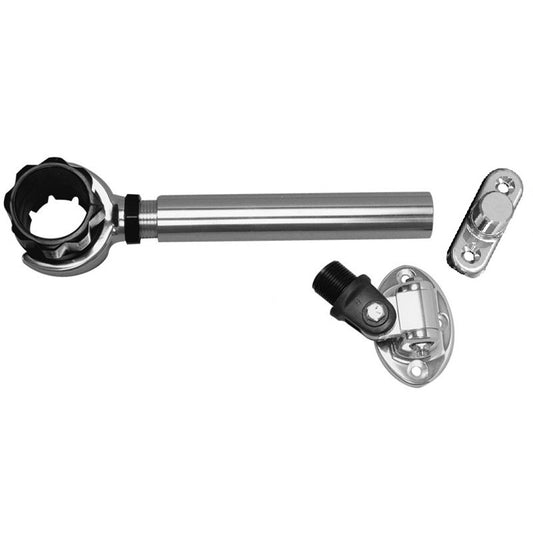 Rupp Threaded Antenna Support w/6" Pipe Mount, Oval 4-Way Base & 1.5" Collar - Reel Draggin' Tackle