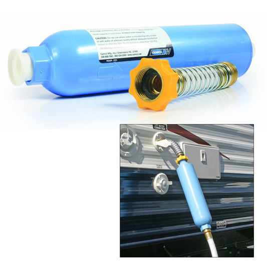 Camco TastePURE KDF/Carbon Water Filter w/Flexible Hose Protector - Reel Draggin' Tackle