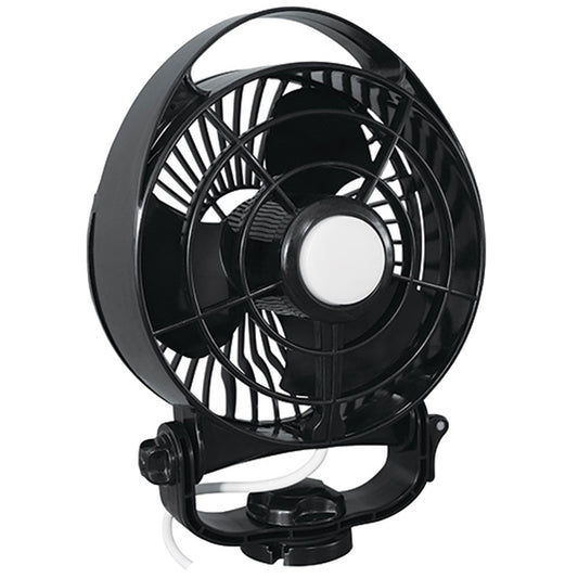 Caframo Maestro 12V 3-Speed 6" Marine Fan w/LED Light - Black - Reel Draggin' Tackle