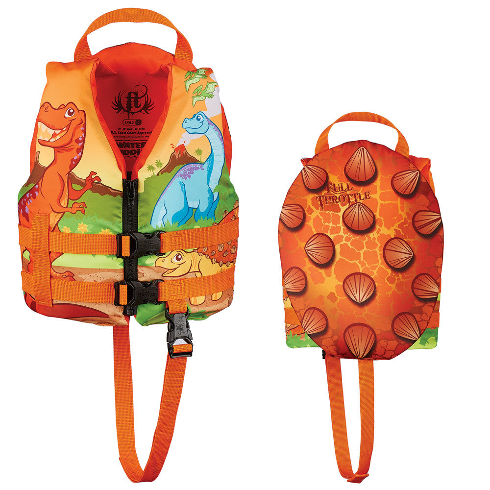 Full Throttle Water Buddies Life Vest - Child 30-50lbs - Dinosaurs - Reel Draggin' Tackle