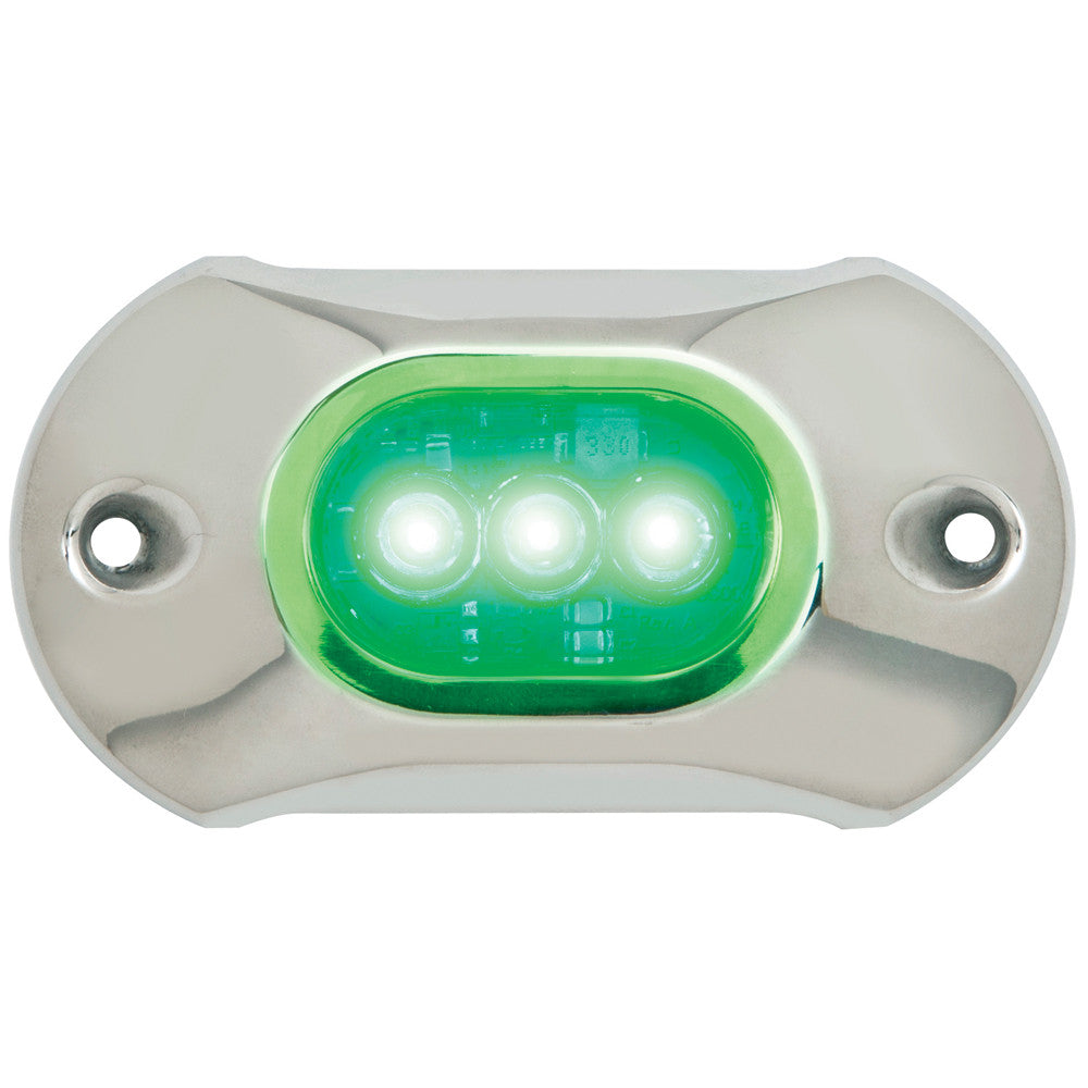 Attwood Light Armor Underwater LED Light - 3 LEDs  - Green - Reel Draggin' Tackle