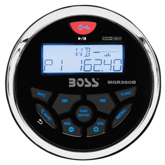 Boss Audio MGR350B Marine Gauge Style Radio - MP3/CD/AM/FM/RDS Receiver - Reel Draggin' Tackle