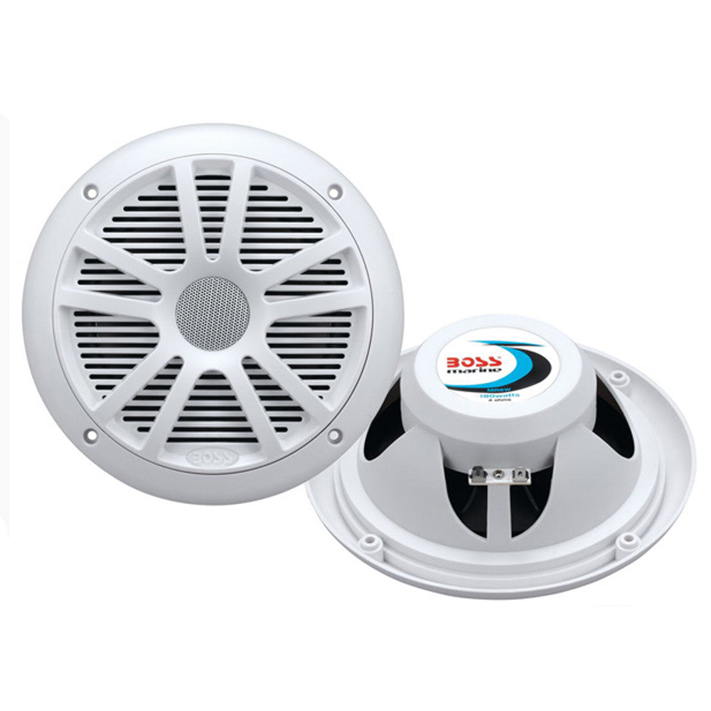Boss Audio MR6W 6.5&#34; Dual Cone Marine Coaxial Speaker (Pair) - 180W - White - Reel Draggin' Tackle