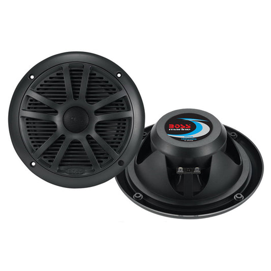 Boss Audio MR6B 6.5" Dual Cone Marine Coaxial Speaker (Pair) - 180W - Black - Reel Draggin' Tackle