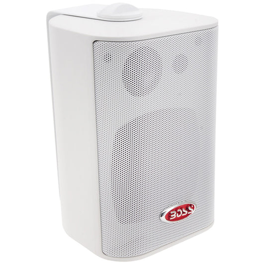 Boss Audio MR4.3W 4" 3-Way Marine Enclosed System Box Speaker - 200W - White - Reel Draggin' Tackle