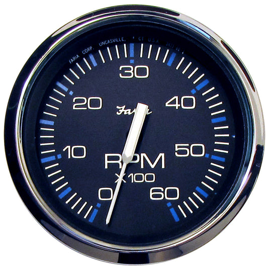 Faria Chesapeake Black SS 4" Tachometer - 6,000 RPM (Gas - Inboard & I/O) - Reel Draggin' Tackle