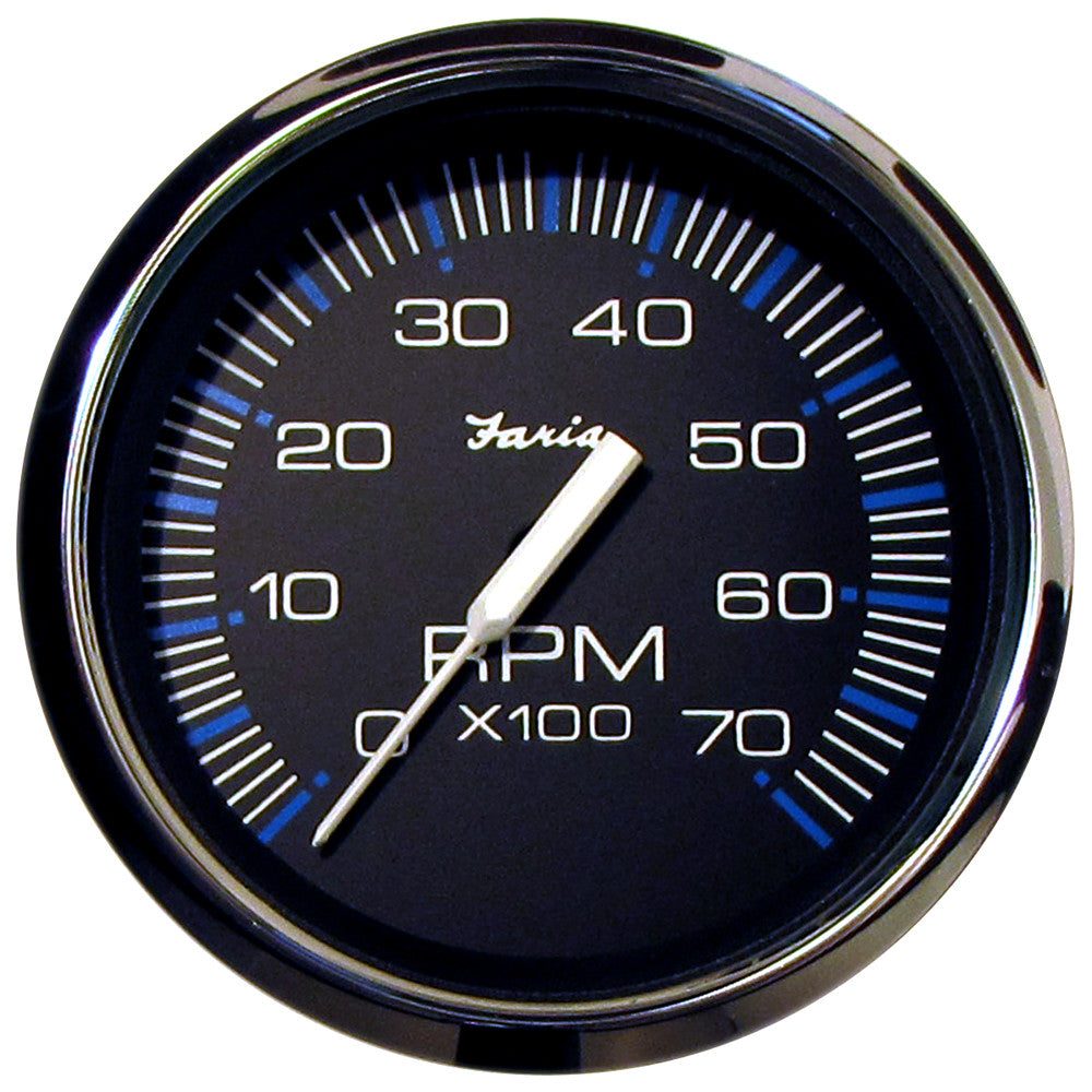 Faria Chesapeake Black SS 4&#34; Tachometer - 7,000 RPM (Gas - All Outboards) - Reel Draggin' Tackle