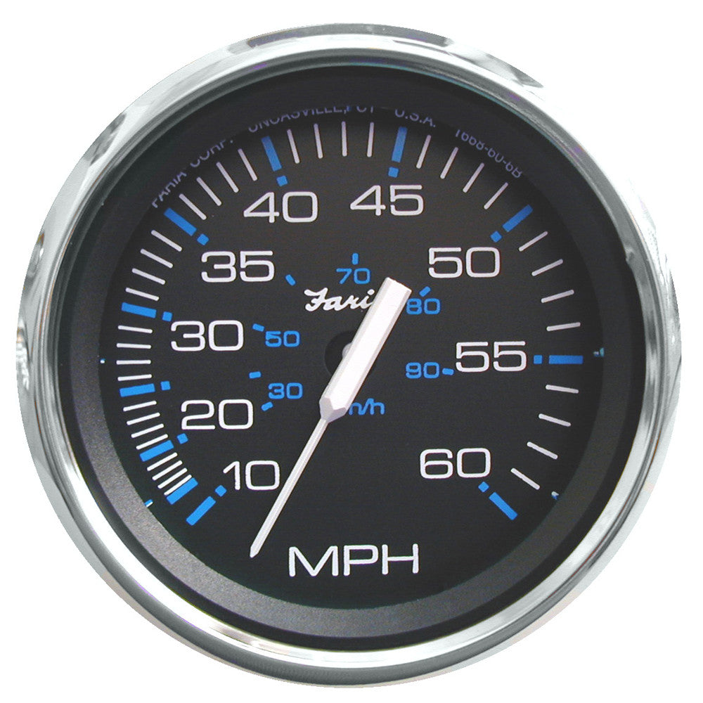 Faria Chesapeake Black SS 4&#34; Speedometer - 60MPH (Mechanical) - Reel Draggin' Tackle