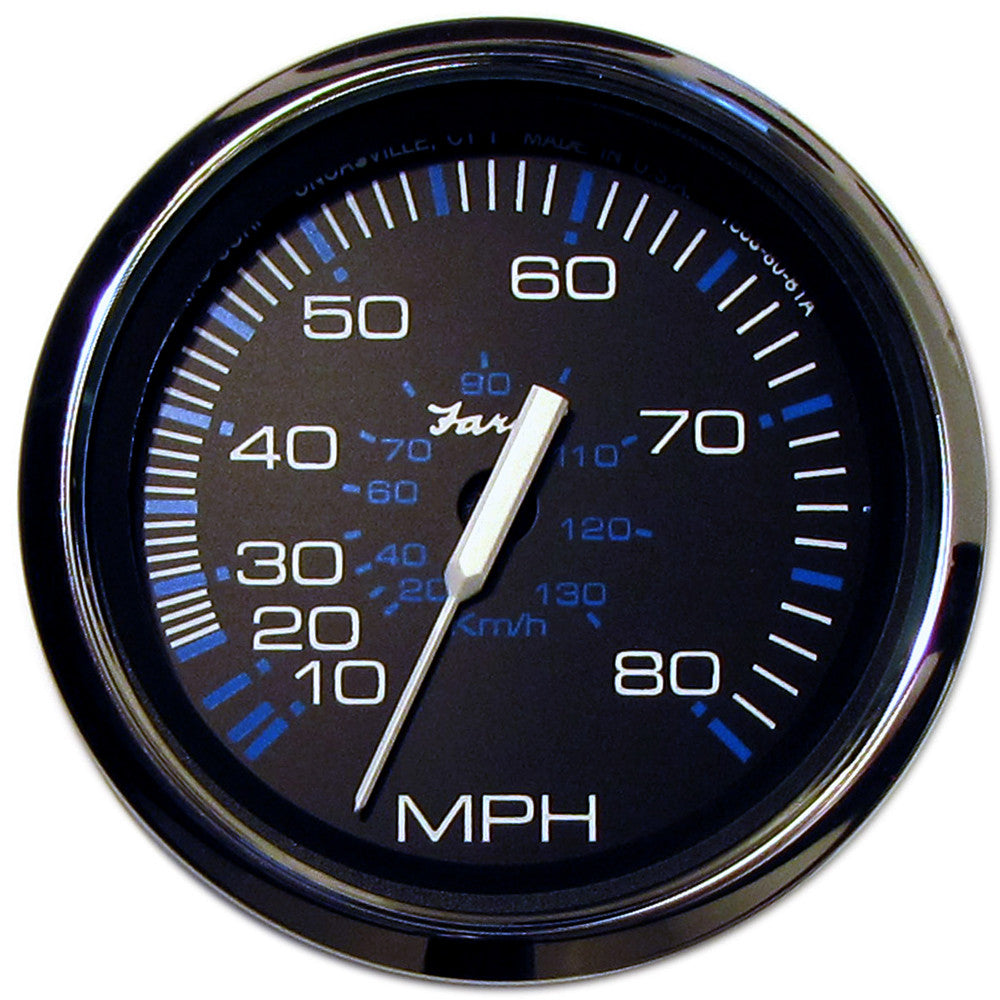 Faria Chesapeake Black SS 4&#34; Speedometer - 80MPH (Mechanical) - Reel Draggin' Tackle
