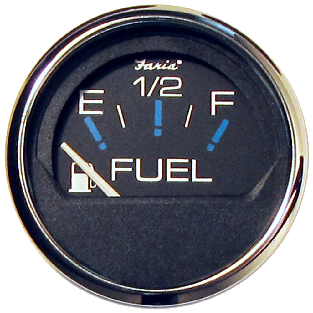 Faria Chesapeake Black SS 2&#34; Fuel Level Gauge (E-1/2-F) - Reel Draggin' Tackle
