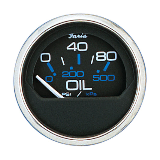 Faria Chesapeake Black SS 2" Oil Pressure Gauge - 80 PSI - Reel Draggin' Tackle