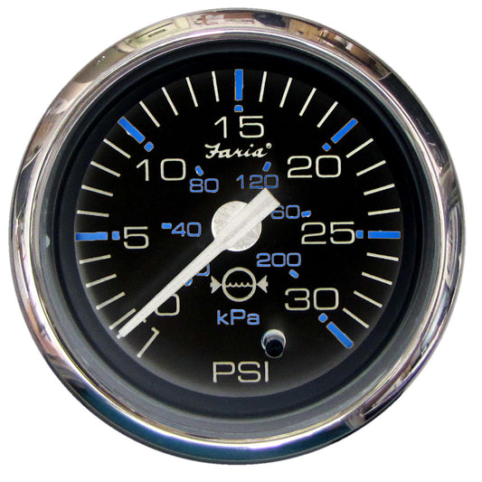 Faria Chesapeake Black SS2" Water Pressure Gauge Kit - 30 PSI - Reel Draggin' Tackle