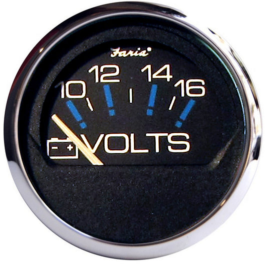 Faria Chesapeake Black SS 2" Voltmeter (10-16 VDC) - Reel Draggin' Tackle