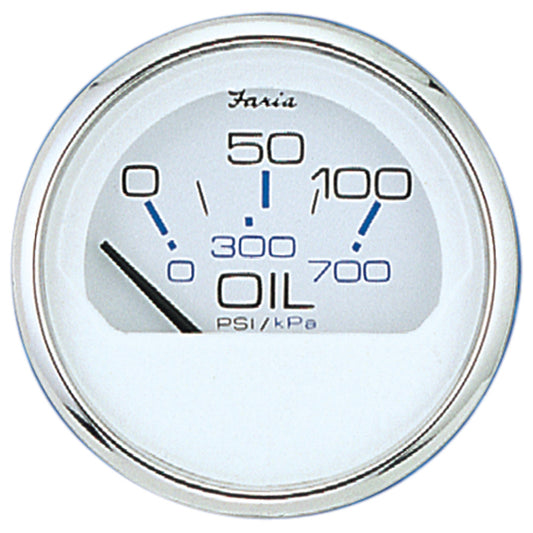 Faria Chesapeake White SS 2" Oil Pressure Gauge - 80 PSI - Reel Draggin' Tackle