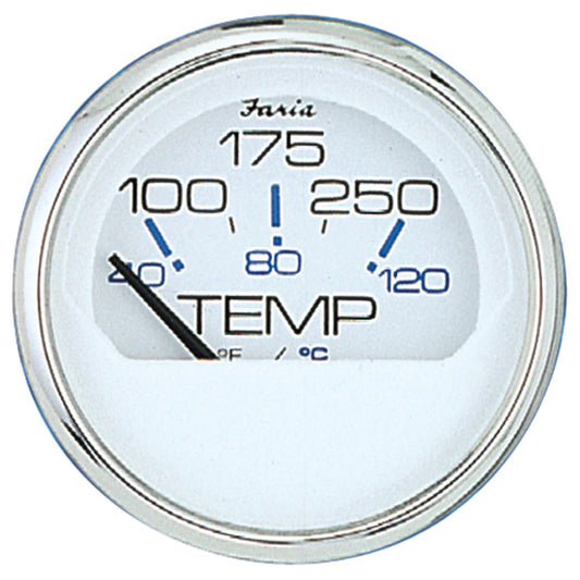 Faria Chesapeake White SS 2" Water Temperature Gauge (100-250°F) - Reel Draggin' Tackle