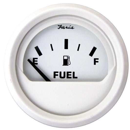 Faria Dress White 2" Fuel Level Gauge (E-1/2-F) - Reel Draggin' Tackle