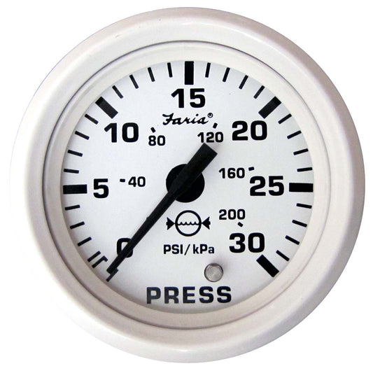 Faria Dress White 2" Water Pressure Gauge Kit - 30 PSI - Reel Draggin' Tackle