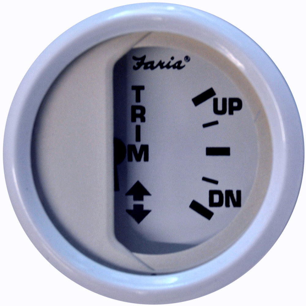 Faria Dress White 2" Trim Gauge (Mercury/Mariner/Mercruiser/Volvo DP/Yamaha-2001 and newer) - Reel Draggin' Tackle