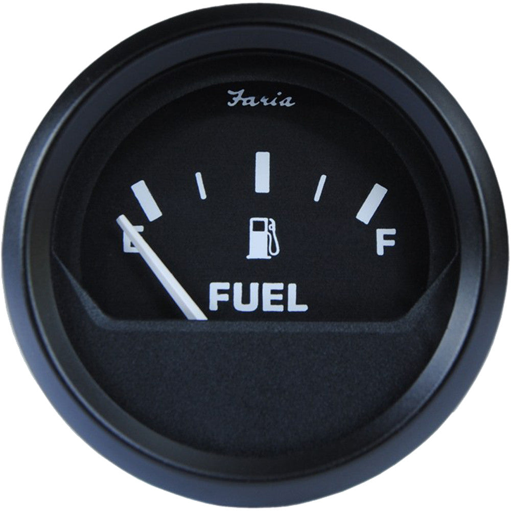 Faria Euro Black 2&#34; Fuel Level Gauge (E-1/2-F) - Reel Draggin' Tackle